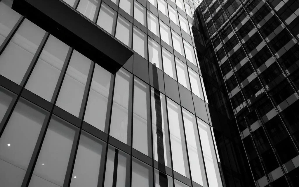 Financial district office tower facade